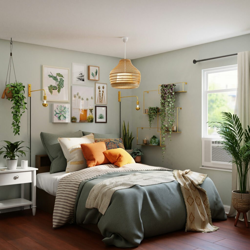minimalist bedroom white beige interior design