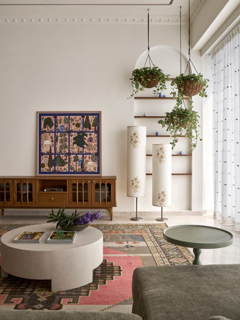 Luxe interior design featuring layered textures and rich materials