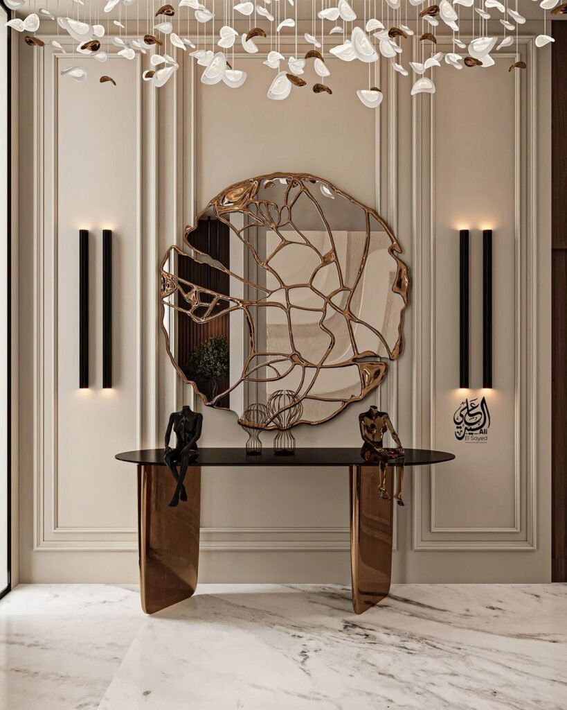 Luxury entryway interior with elegant decor and sophisticated design