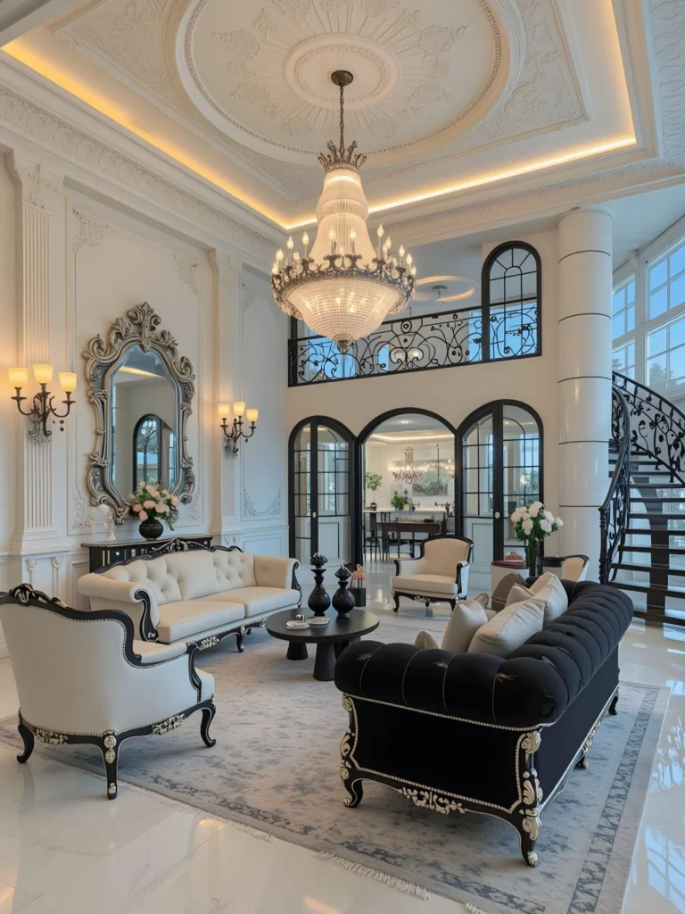 Luxury home design showcasing elegant interior spaces and modern decor