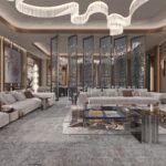 Luxury interior design living room with modern elegant furniture and premium decor