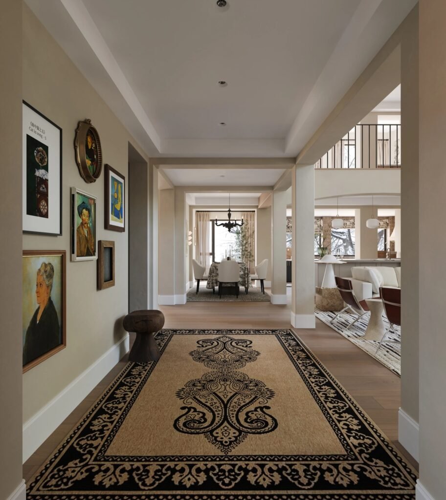 Mansion interior design featuring architectural details and elegant finishes