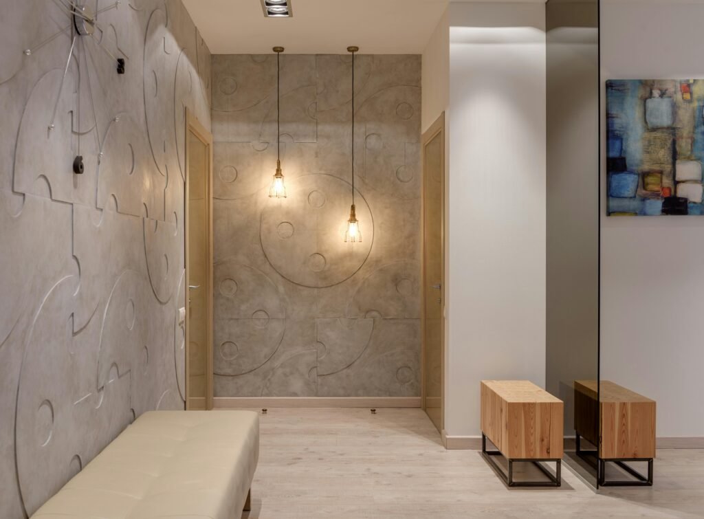 Entryway Decor Ideas: 15 Stunning Ways to Impress Guests Entryway with pendant light and warm ambient lighting design