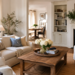 Nancy Meyers Aesthetic featuring a bright and cozy home with timeless decor, warm neutral interiors, elegant furniture, natural light, and classic Nancy Meyers Style inspiration.